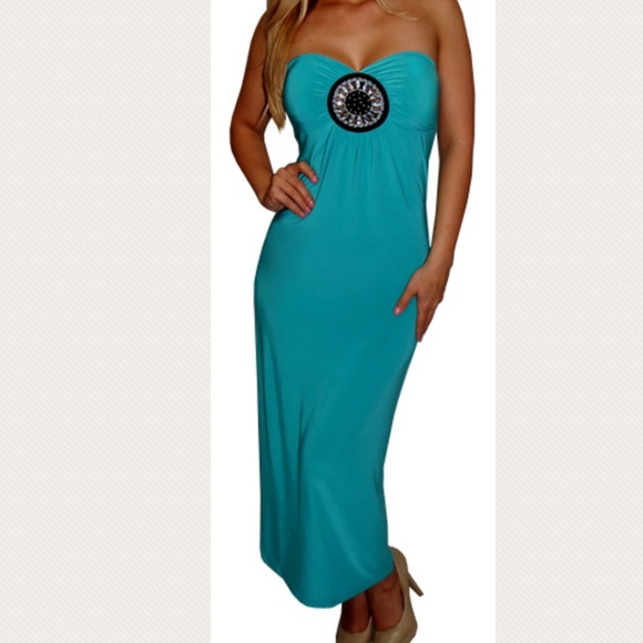 Dresses & Skirts - TEAL STRAPLESS MAXI DRESS Dresses & Skirts - TEAL STRAPLESS MAXI DRESS